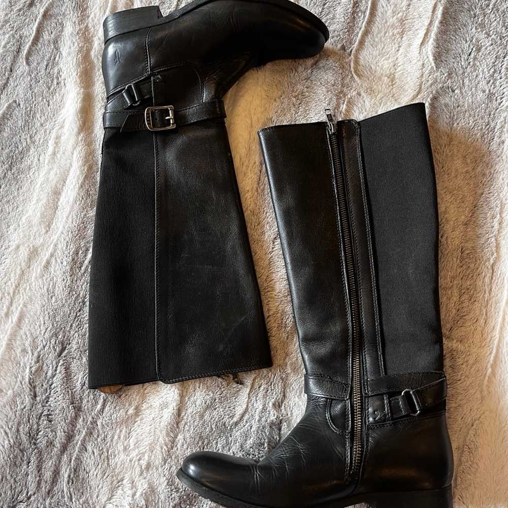 Frye Melissa Gore Riding Boots Black Leather size… - image 5