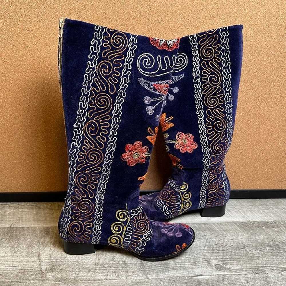 Vintage Suzani Embroidered Women's Riding Boots P… - image 1