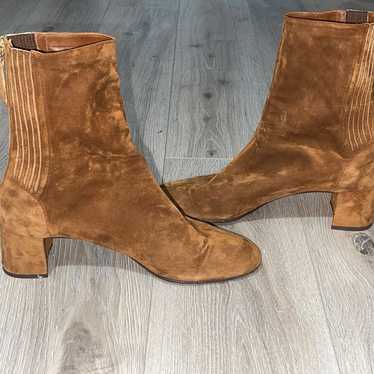 AQUAZZURA Saint Honore 50 Ankle Boots in Brown Su… - image 1