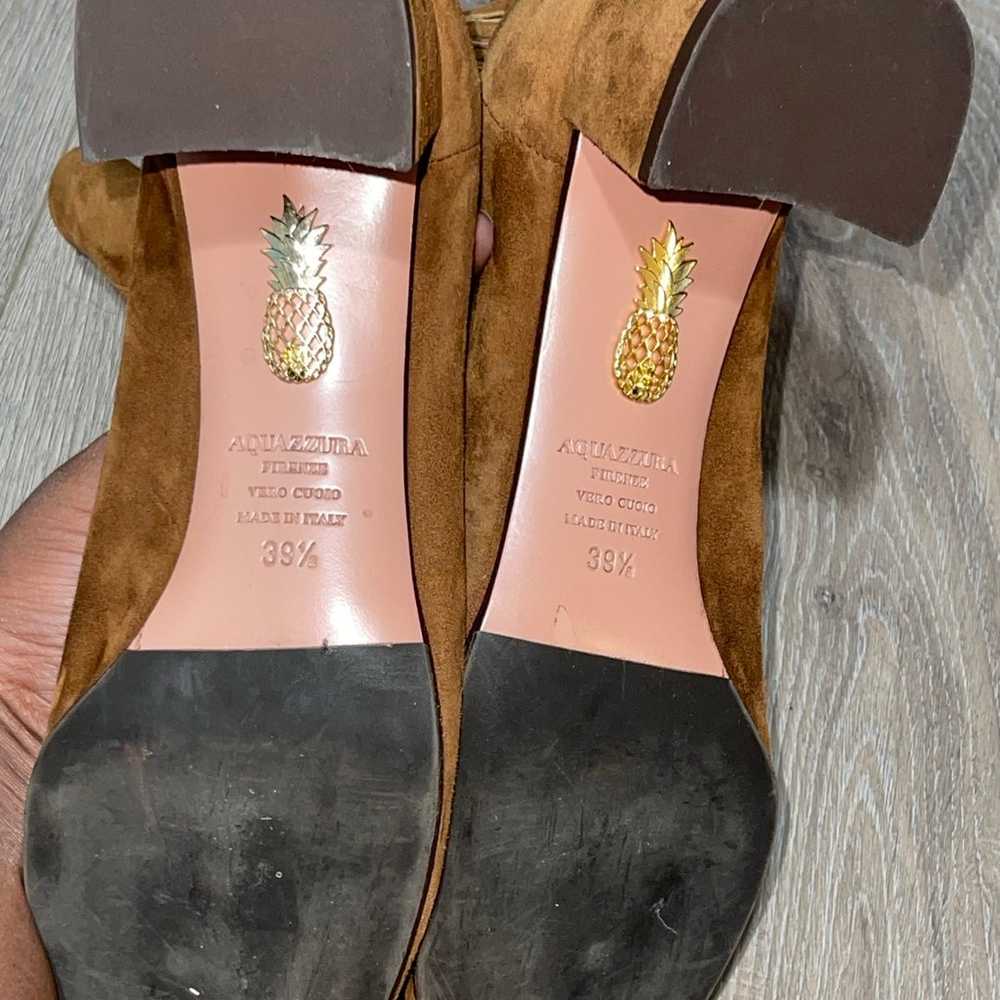 AQUAZZURA Saint Honore 50 Ankle Boots in Brown Su… - image 5