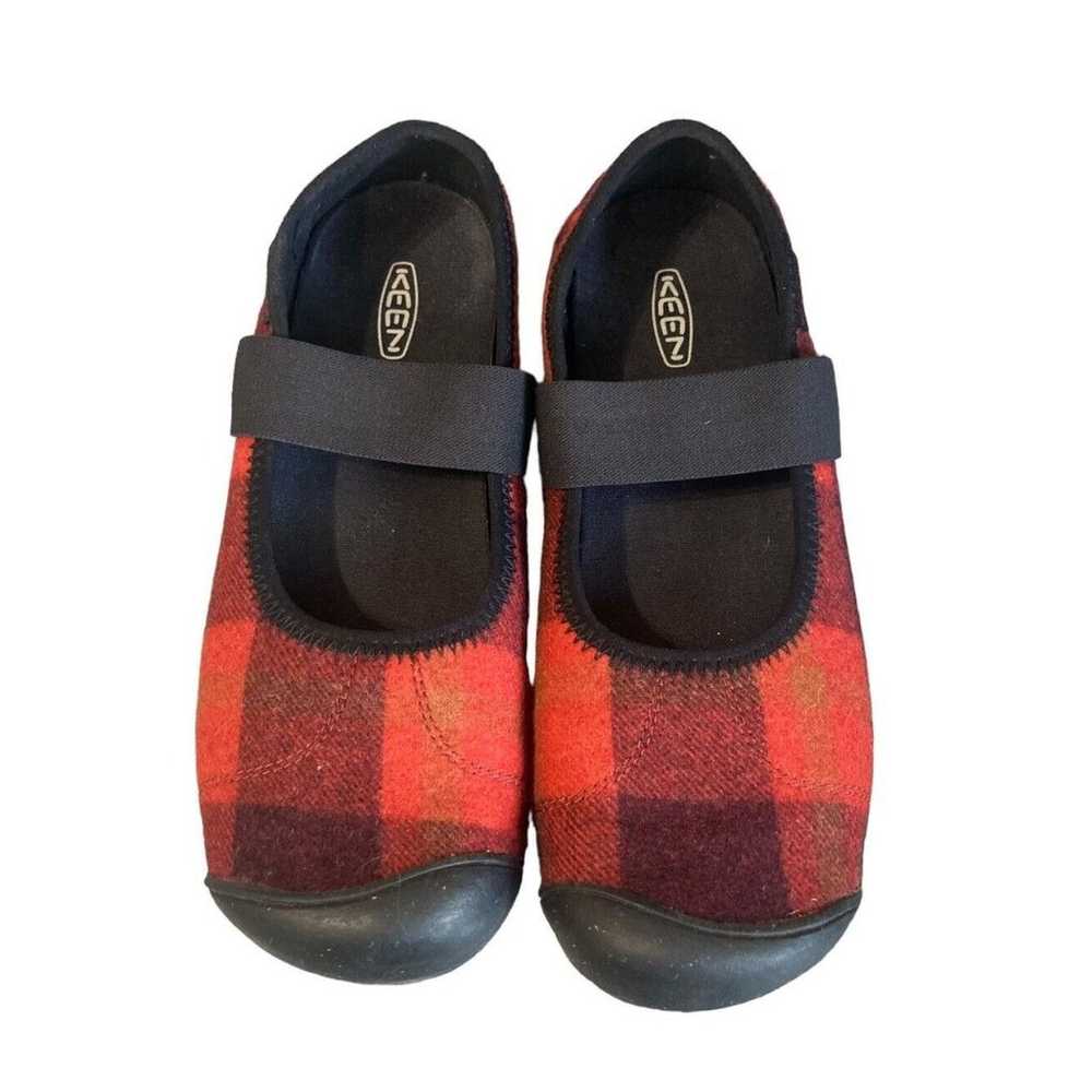 Keen Sienna Plaid Mary Jane Shoes Flats Red Black… - image 2