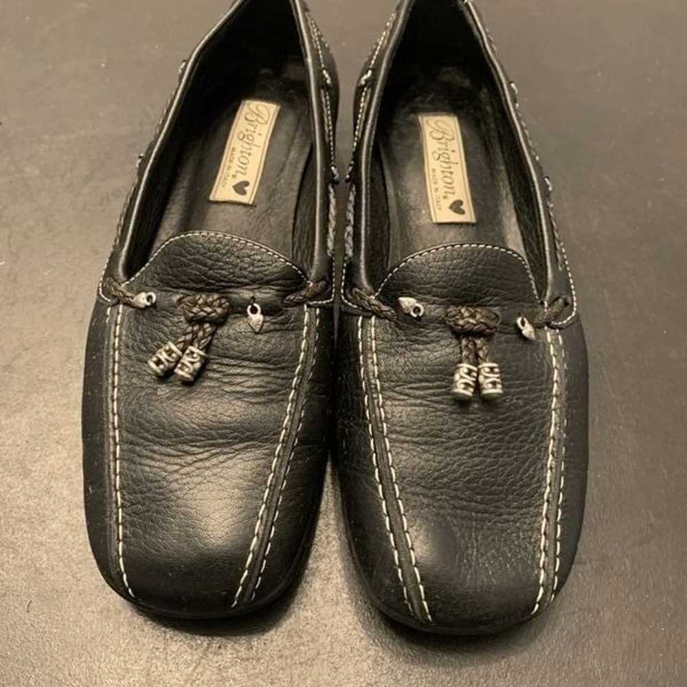 Brighton Women's Slip-On Black Textured Tasseled … - image 1