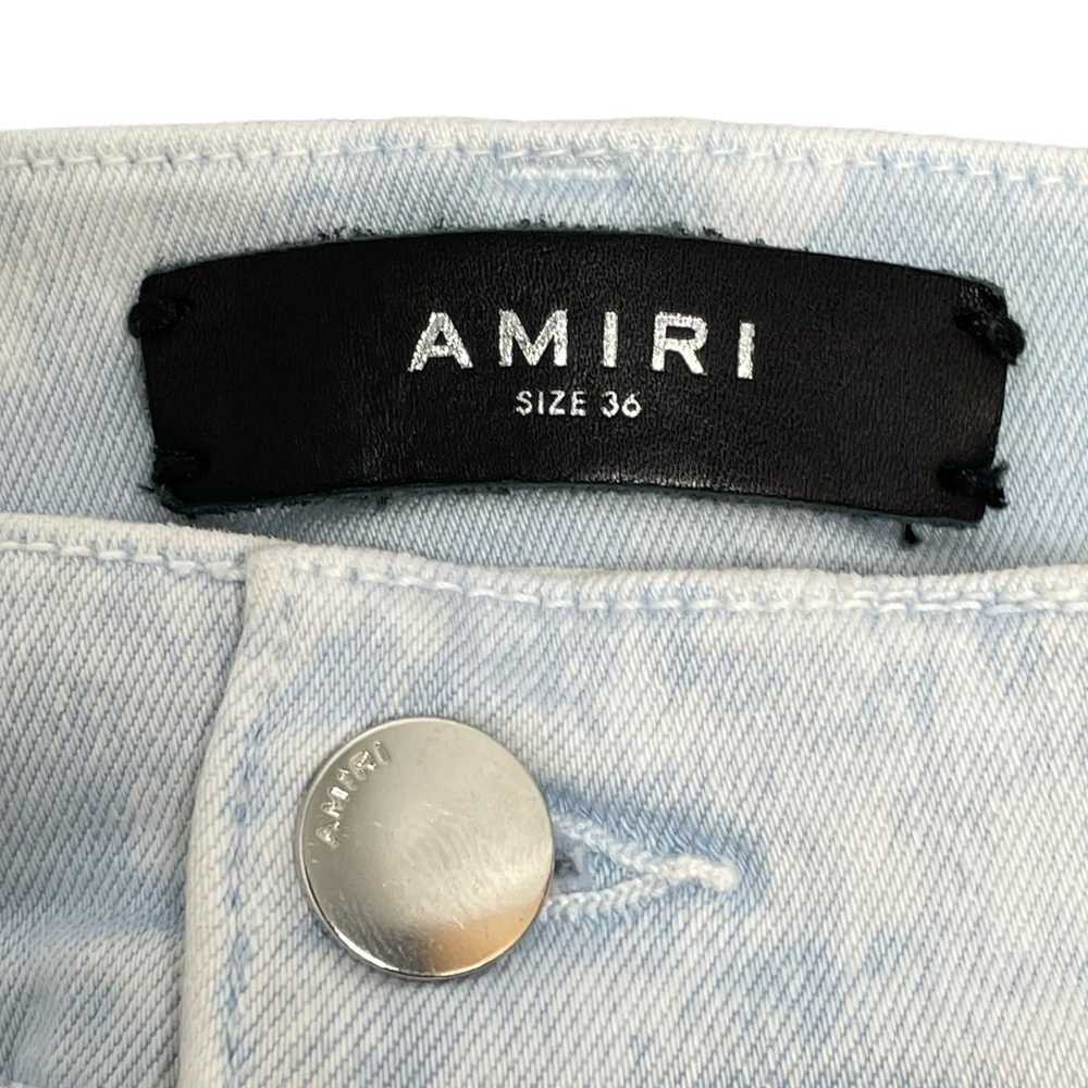 Amiri Amiri MX1 Mineral Wash Patch Jeans Baby Blue - image 4