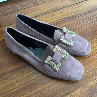 Michele Lopriore Embellished Lilac Suede Loafers - image 1