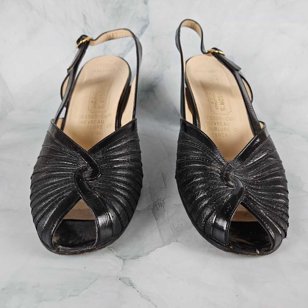 Antinea women's black strappy heel, vintage, size… - image 2