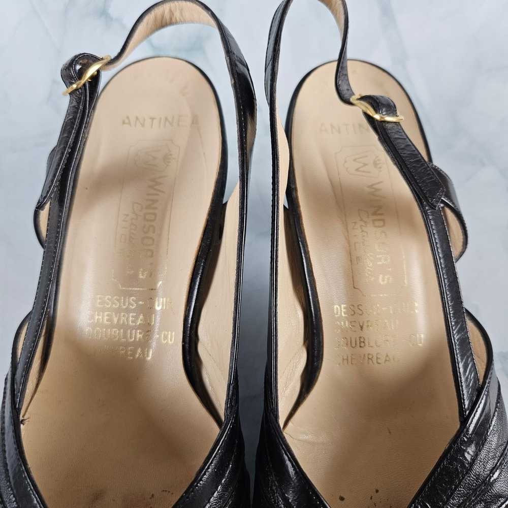 Antinea women's black strappy heel, vintage, size… - image 4