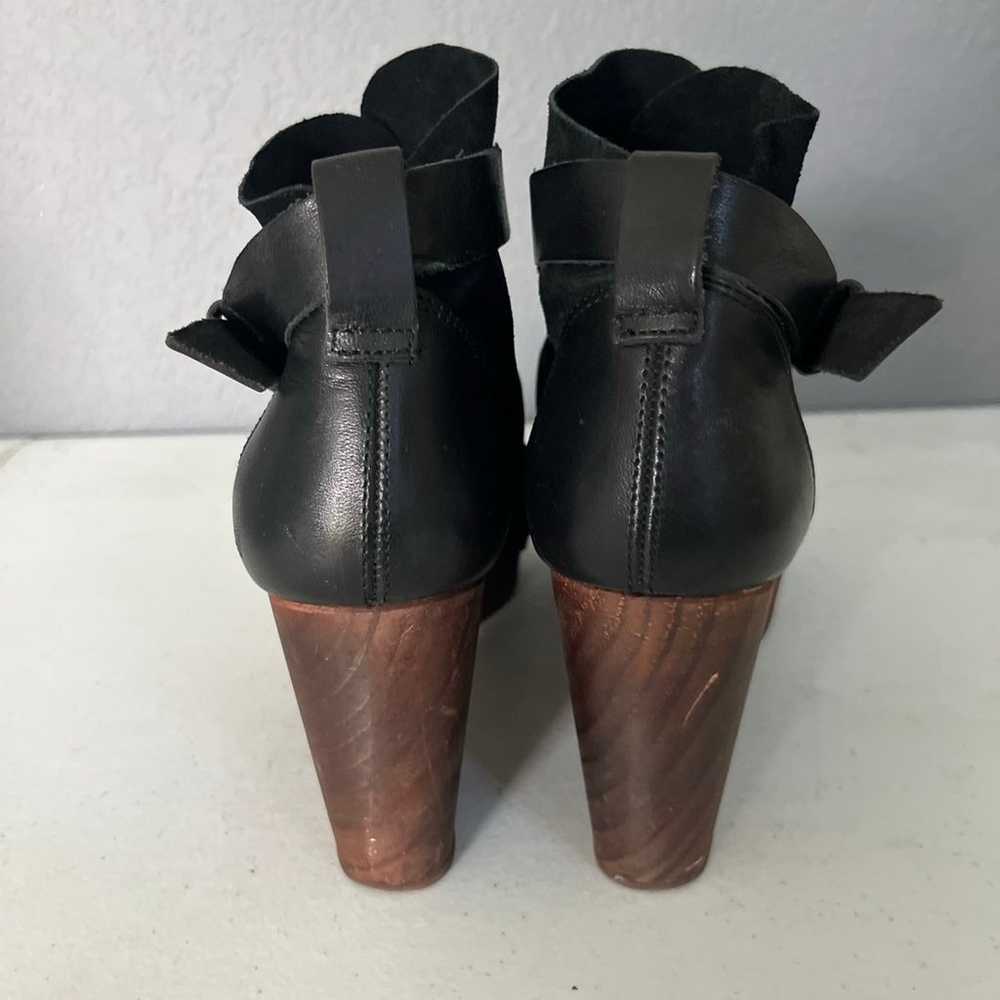 Free People Black Leather Studded Open Toe Sandal… - image 4