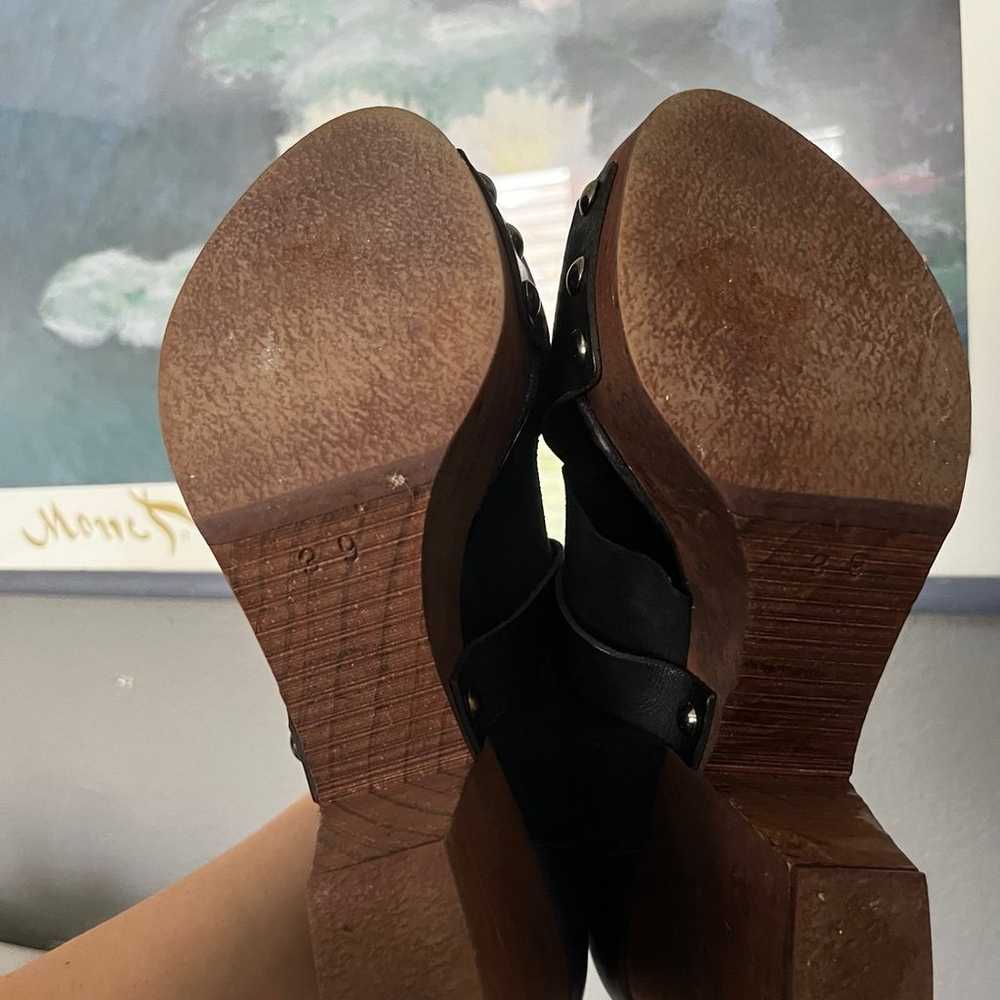 Free People Black Leather Studded Open Toe Sandal… - image 6