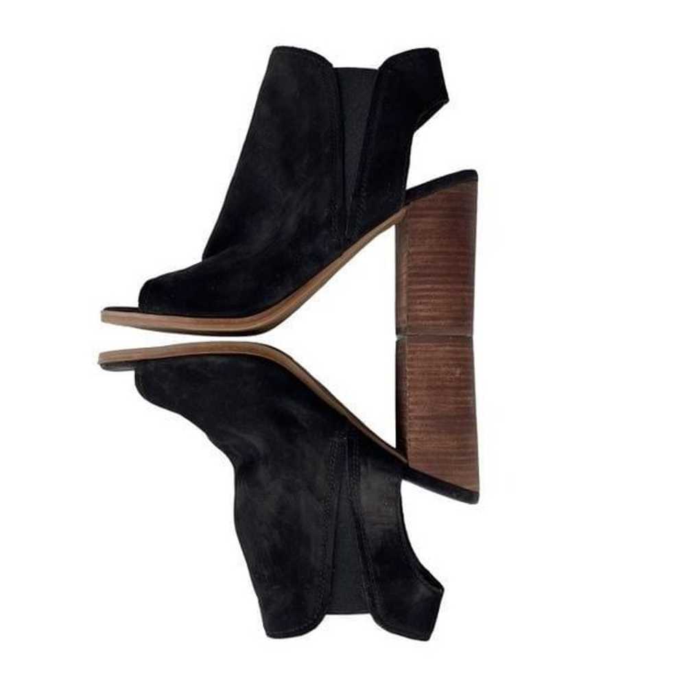 ALDO Black Leather Suede Peep Toe Block Heel Shoe… - image 2