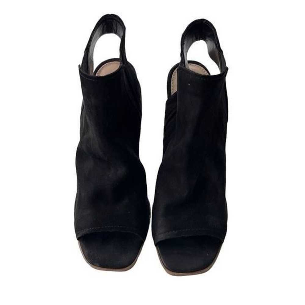 ALDO Black Leather Suede Peep Toe Block Heel Shoe… - image 3