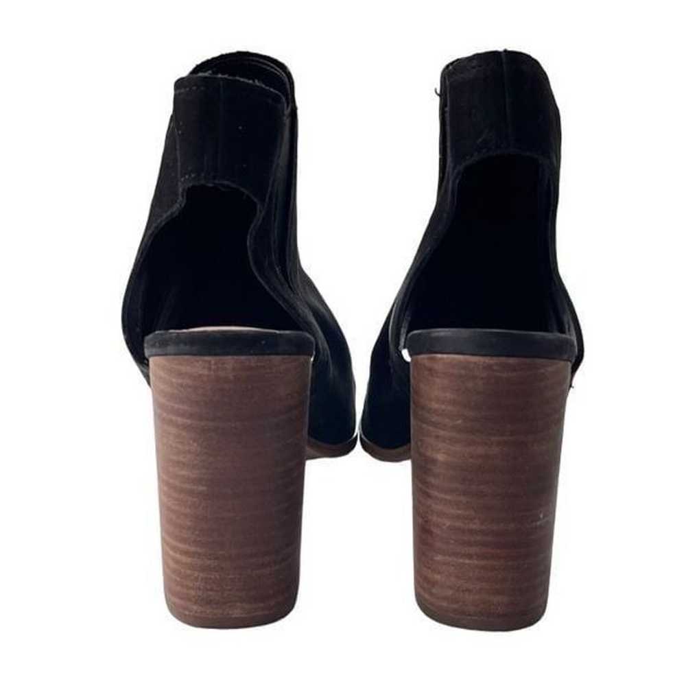 ALDO Black Leather Suede Peep Toe Block Heel Shoe… - image 5
