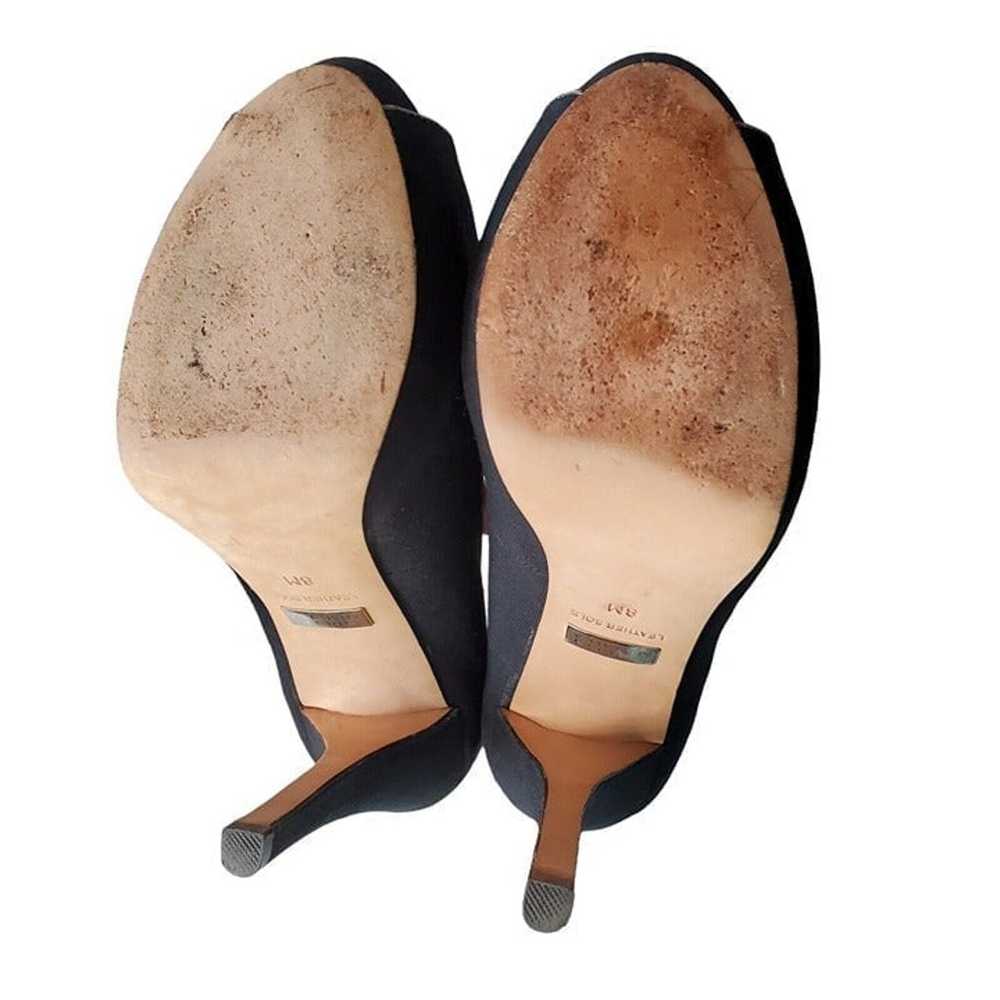 Badgley Mischka Black Peep Toe High Heels Metalli… - image 9