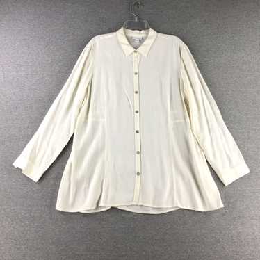 Vintage J Jill Top Womens Large Rayon Button Up W… - image 1