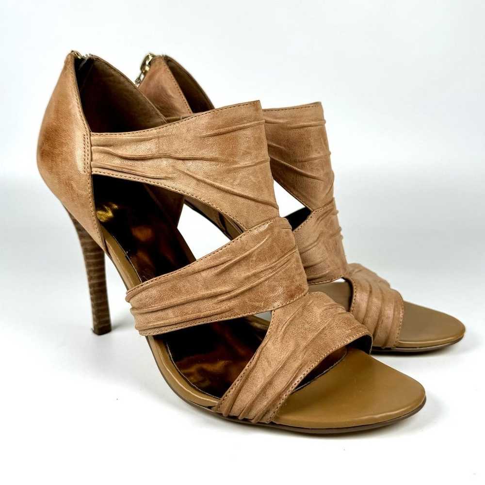 GUESS Women's Brown Tan Leather Open Toe Stilleto… - image 1