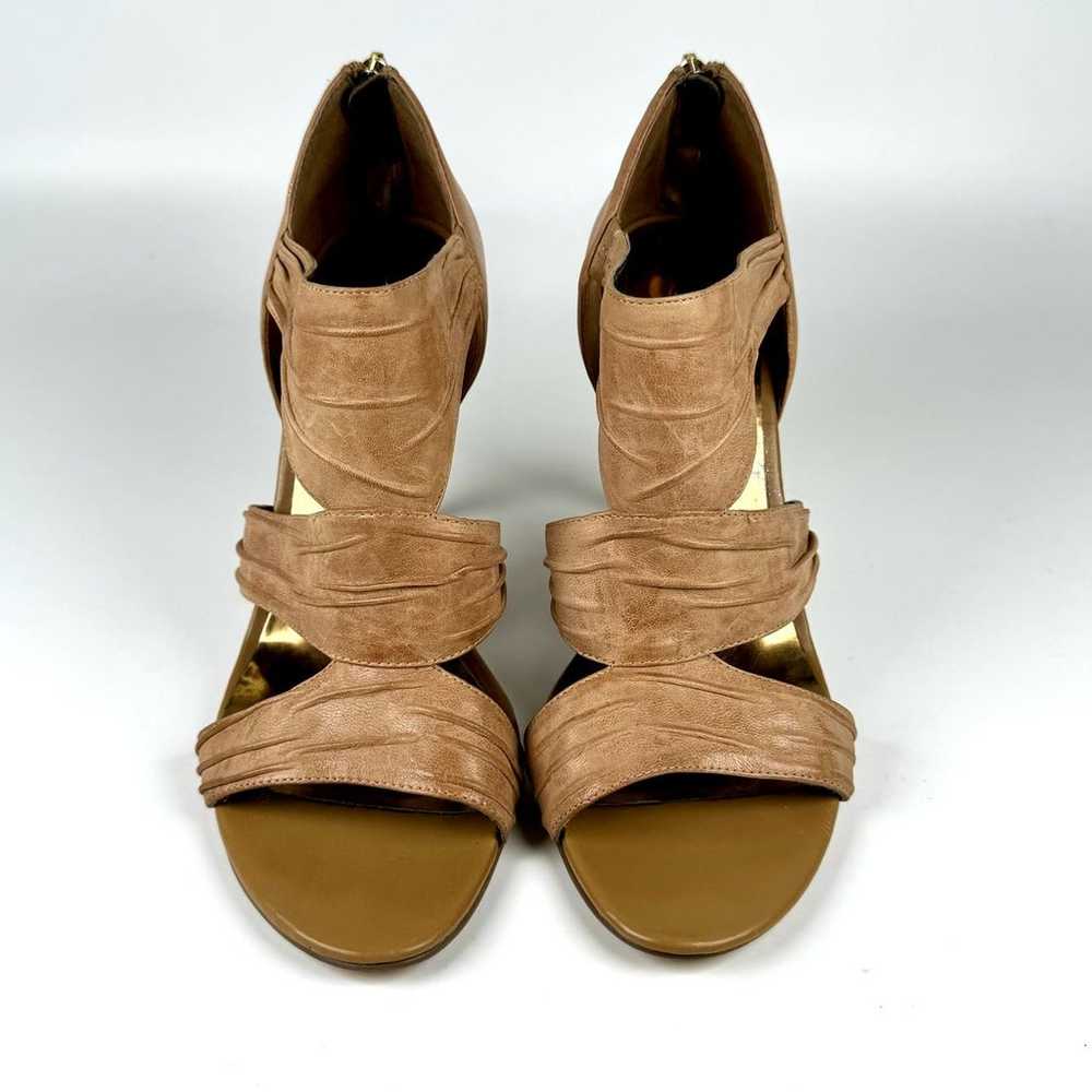 GUESS Women's Brown Tan Leather Open Toe Stilleto… - image 3