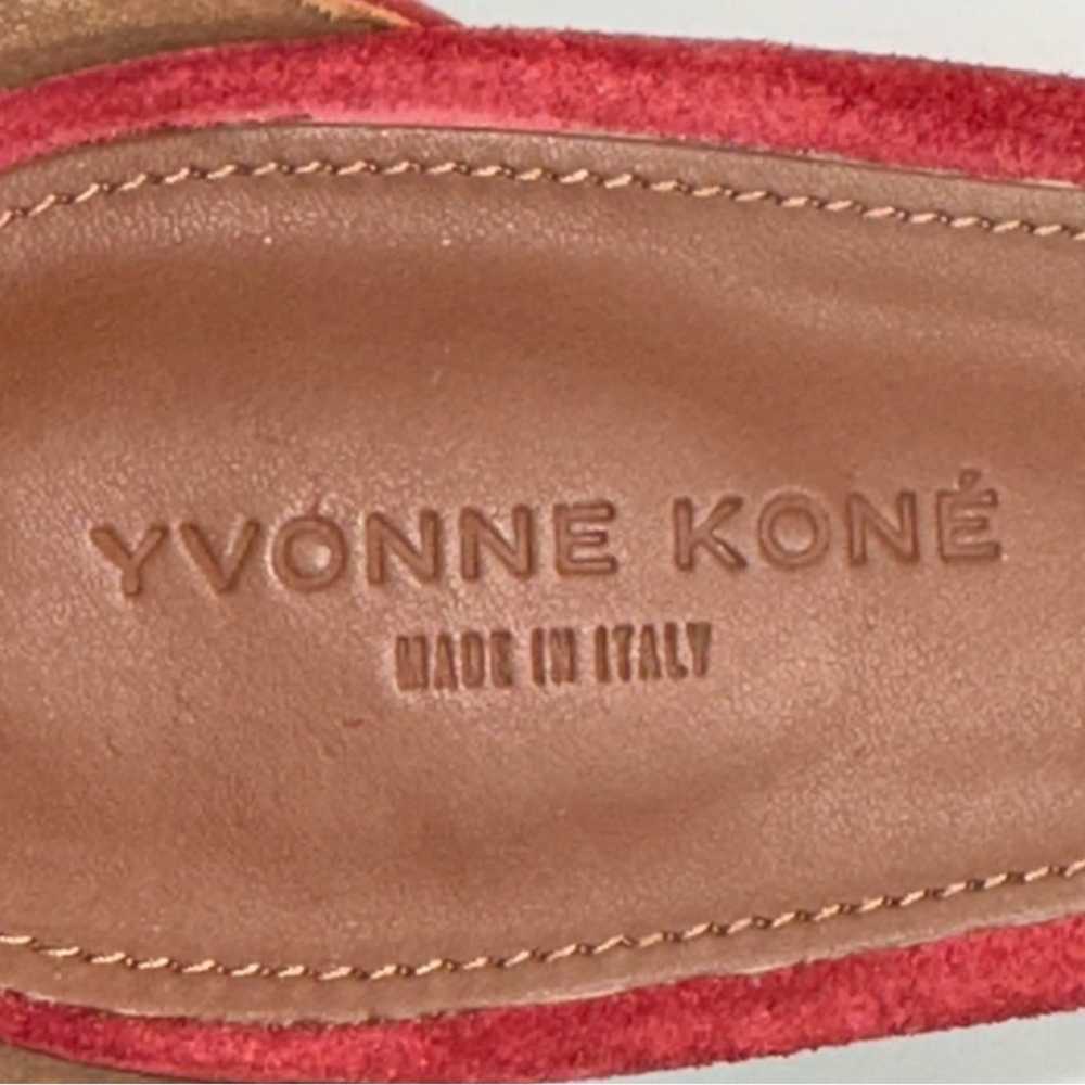 Yvonne Kone Women’s Size 38 7.5 Red Suede Wrap Ta… - image 11