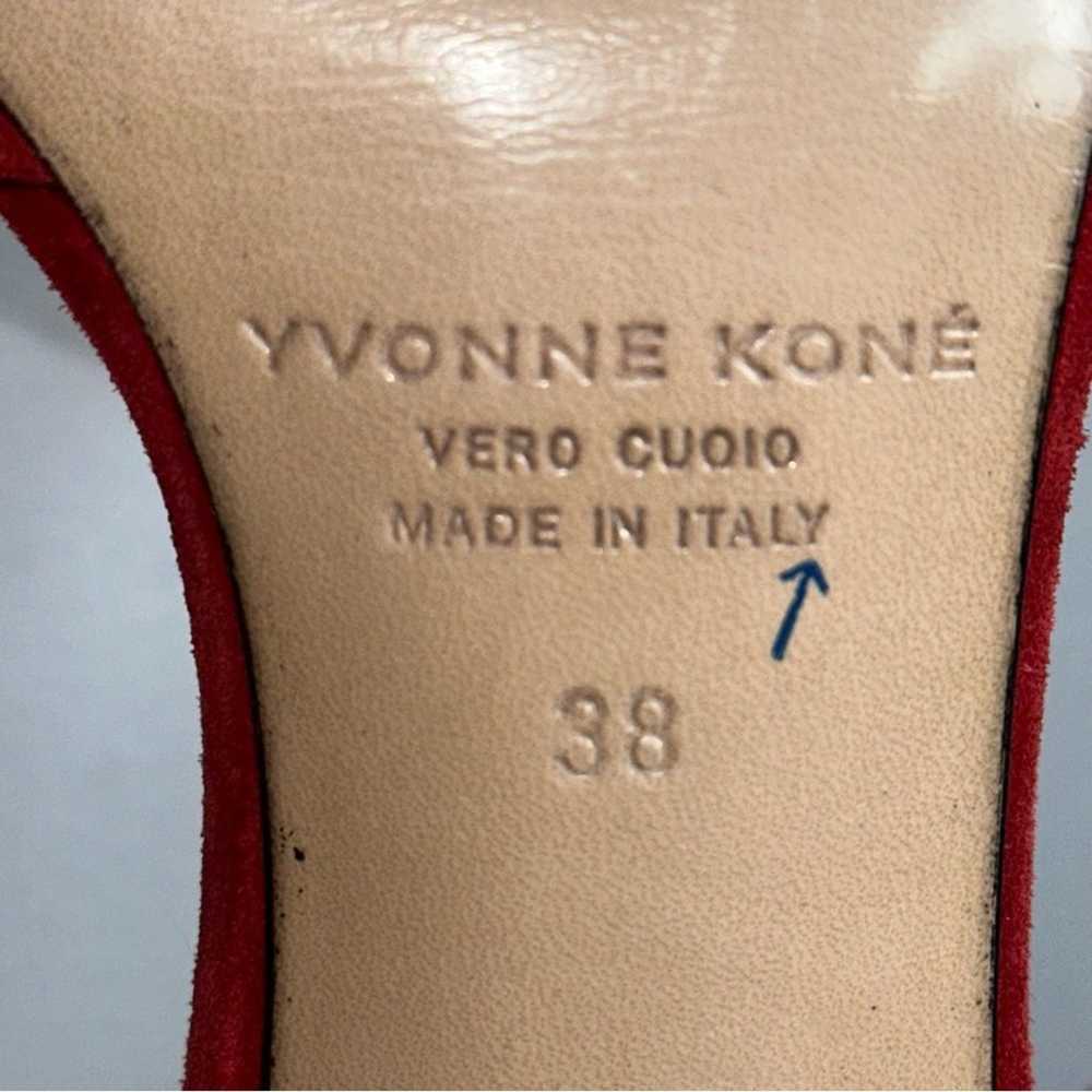 Yvonne Kone Women’s Size 38 7.5 Red Suede Wrap Ta… - image 12