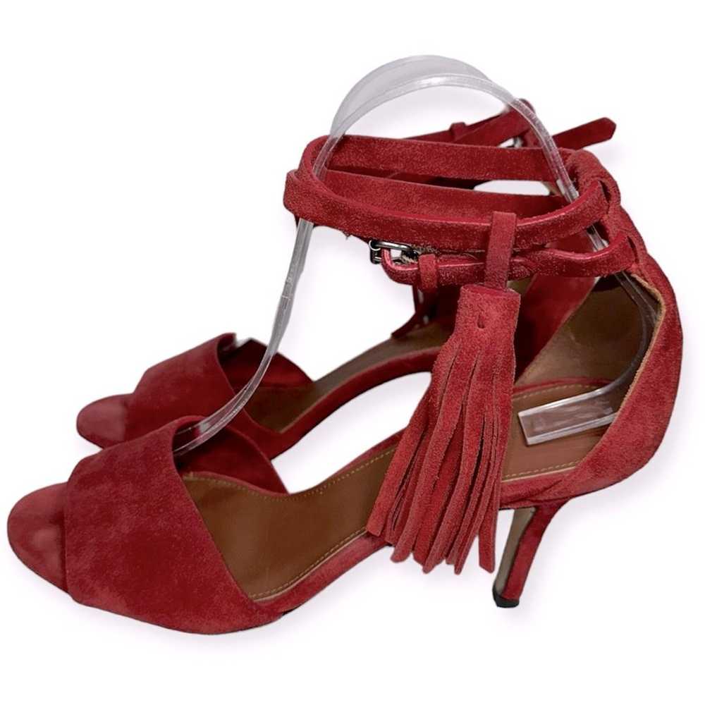 Yvonne Kone Women’s Size 38 7.5 Red Suede Wrap Ta… - image 2