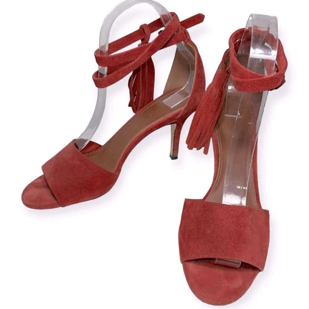 Yvonne Kone Women’s Size 38 7.5 Red Suede Wrap Ta… - image 4