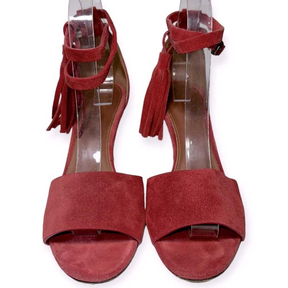Yvonne Kone Women’s Size 38 7.5 Red Suede Wrap Ta… - image 6