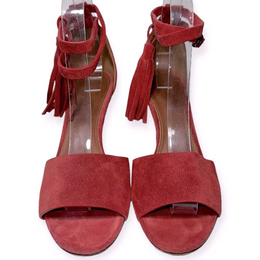 Yvonne Kone Women’s Size 38 7.5 Red Suede Wrap Ta… - image 7