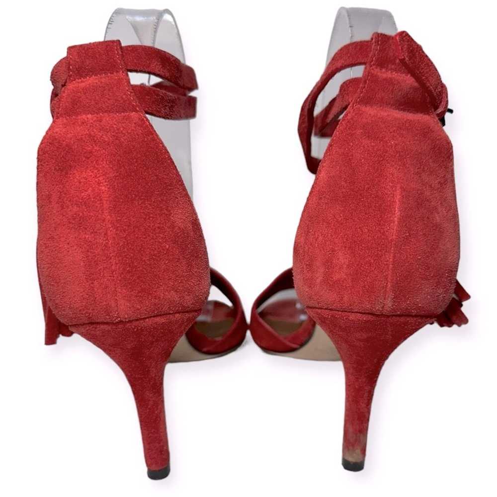 Yvonne Kone Women’s Size 38 7.5 Red Suede Wrap Ta… - image 8