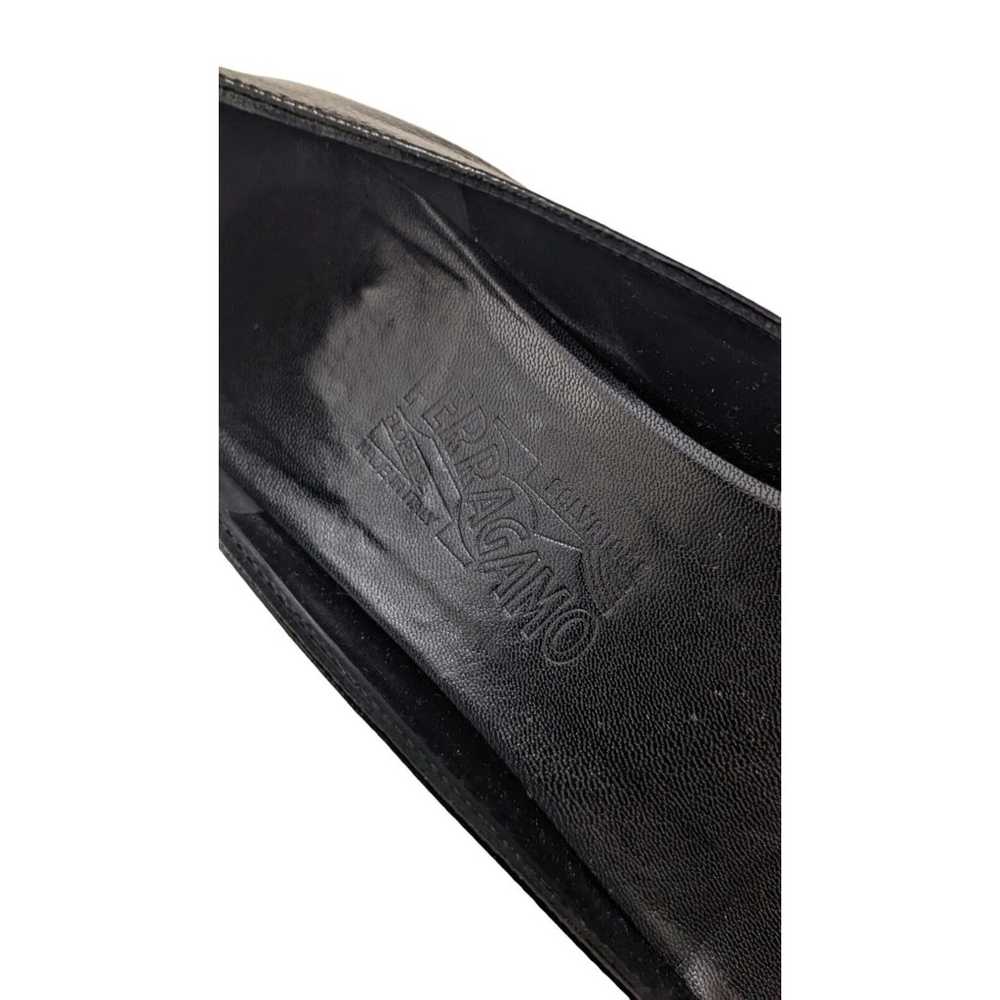 Salvatore Ferragamo Black Patent Leather Flat Sho… - image 5
