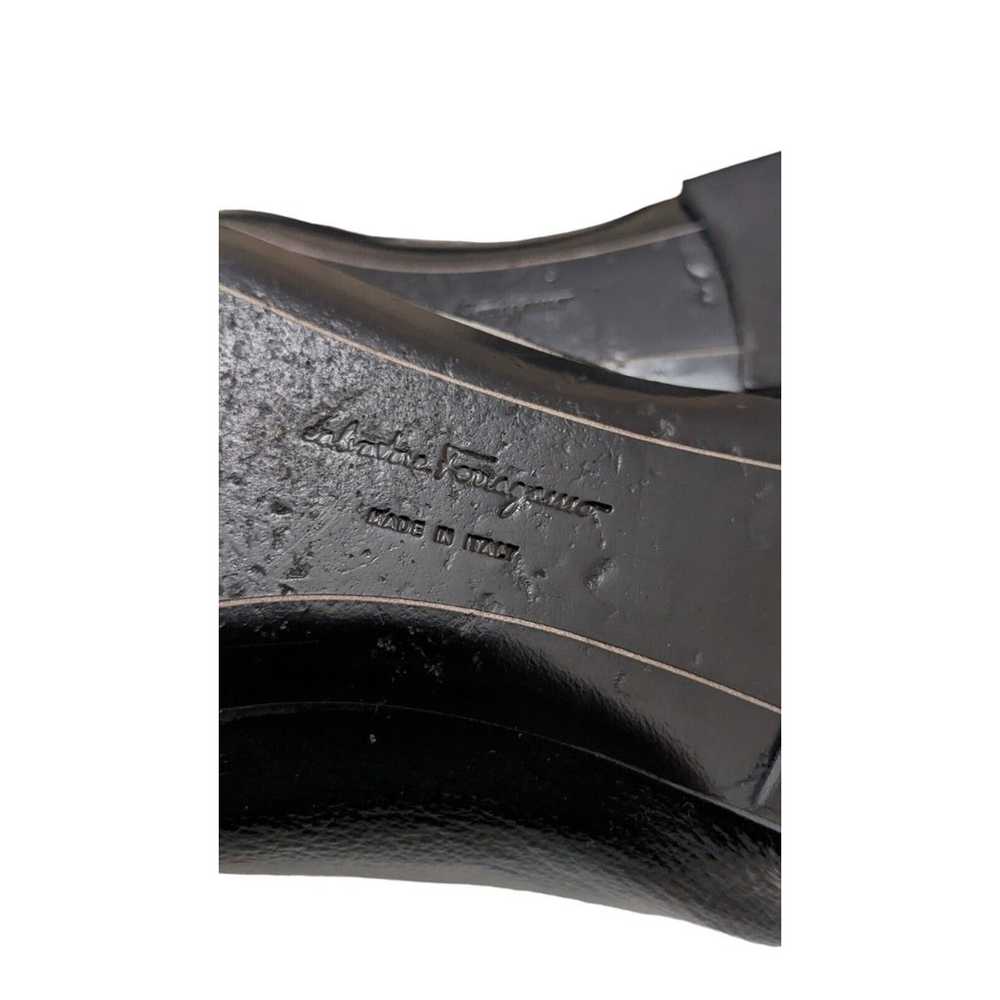 Salvatore Ferragamo Black Patent Leather Flat Sho… - image 8