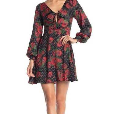 Free People Morning light poppy and spot mini dres