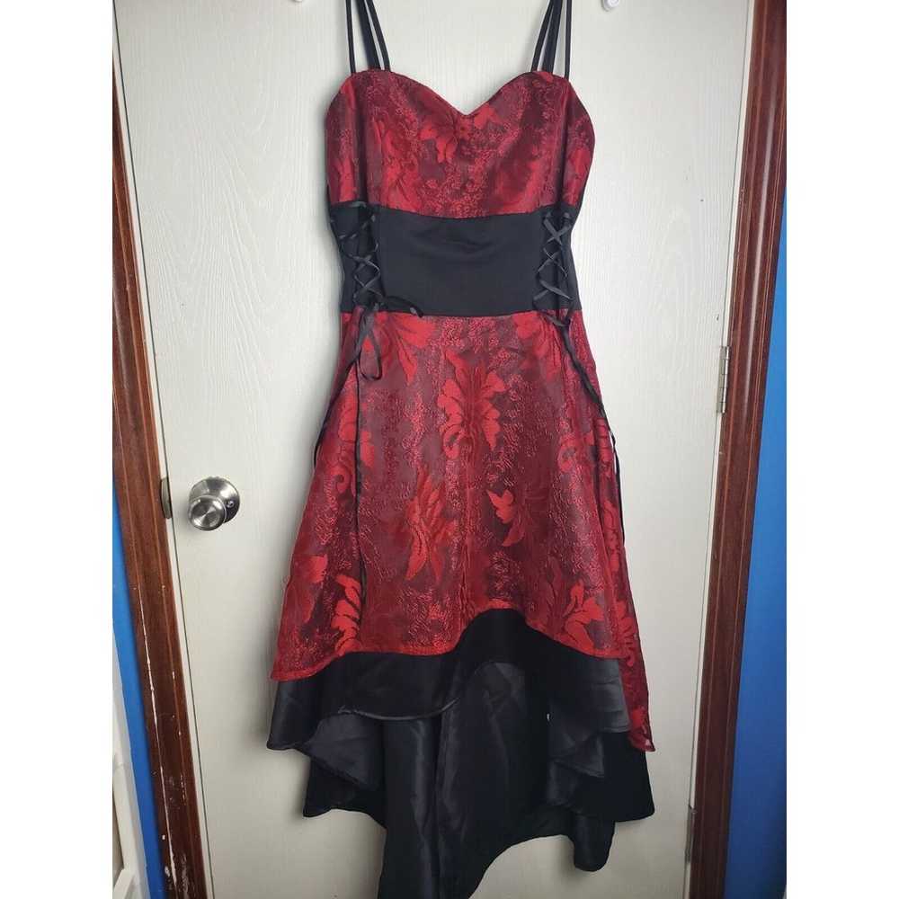 Women's Dress Large Red and Black Lace Dress - image 1