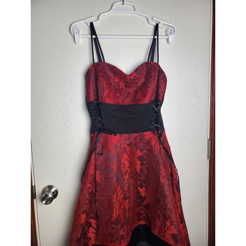 Women's Dress Large Red and Black Lace Dress - image 2
