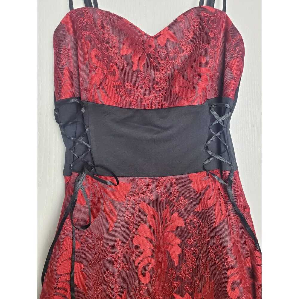 Women's Dress Large Red and Black Lace Dress - image 3