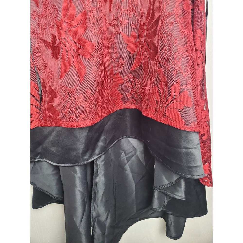 Women's Dress Large Red and Black Lace Dress - image 4