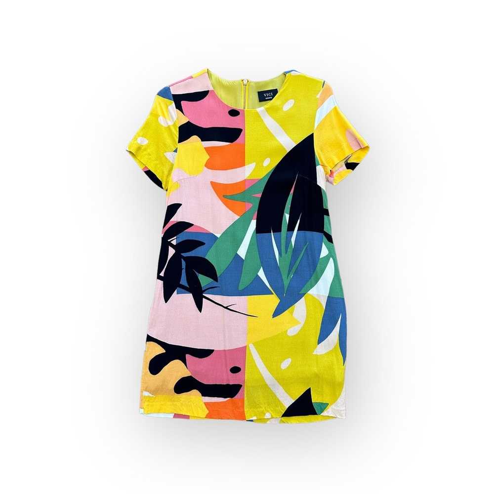 Vici Warhol Colorful Abstract Mini Shift Dress Si… - image 1