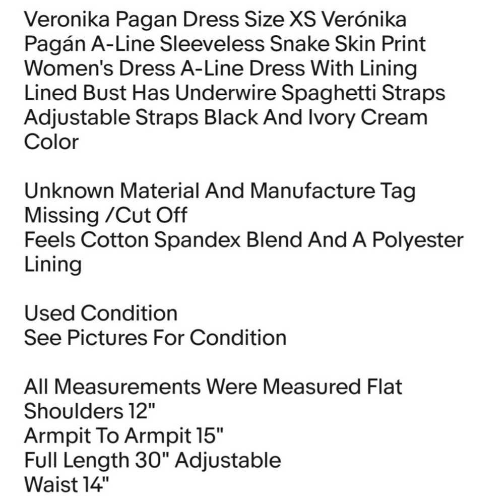 Veronika Pagan Dress Size XS Verónika Pagán A-Lin… - image 2