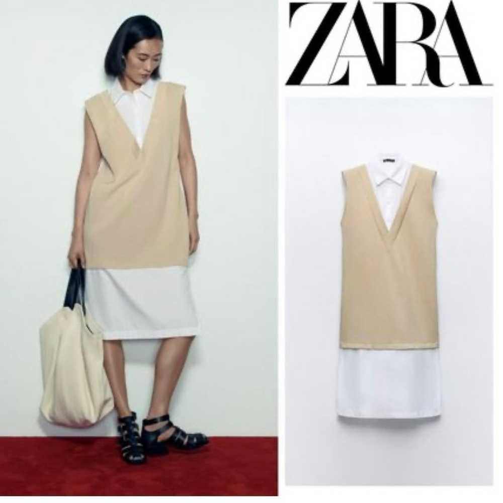 Zara Contrasting Shirt Dress  Size S - image 1