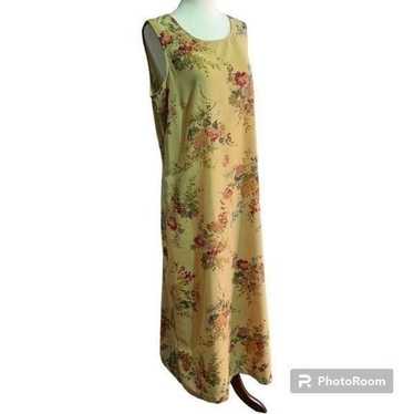 Vintage 90s floral tank maxi dress. Sheath long d… - image 1