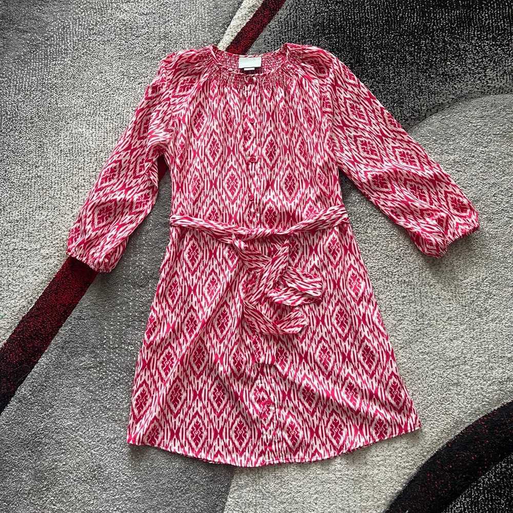 Maeve Anthropologie Pink Ikat Button Front Shirt … - image 2