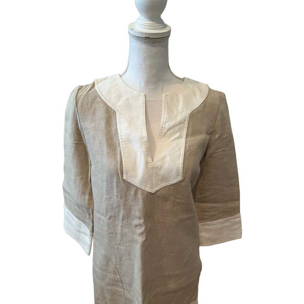 Michael Kors Linen Tunic Dress Oatmeal 4 - image 2