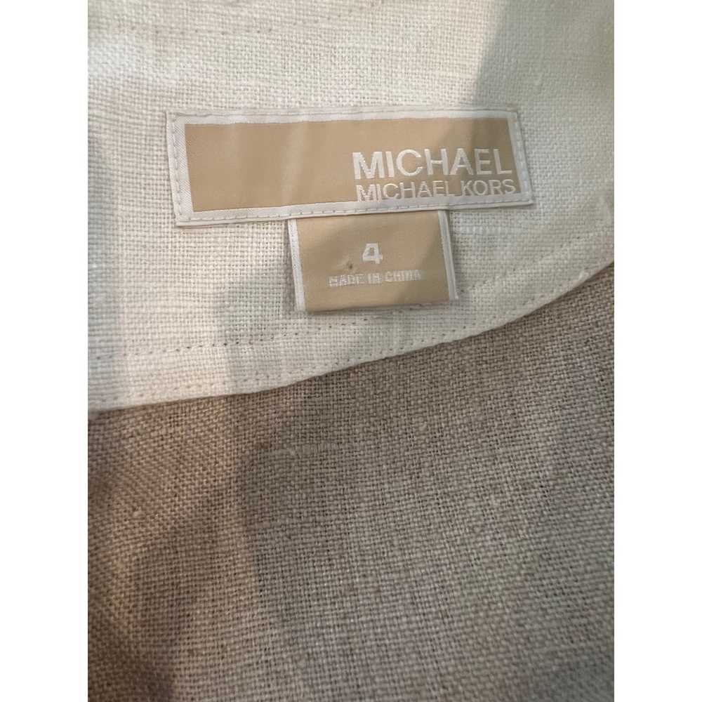 Michael Kors Linen Tunic Dress Oatmeal 4 - image 5