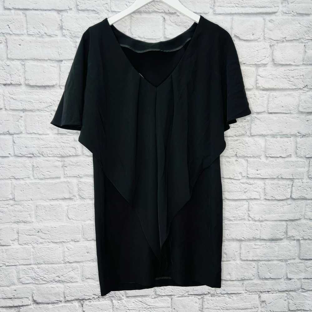 Calvin Klein Black Shift Dress Flutter Sleeve Ope… - image 2