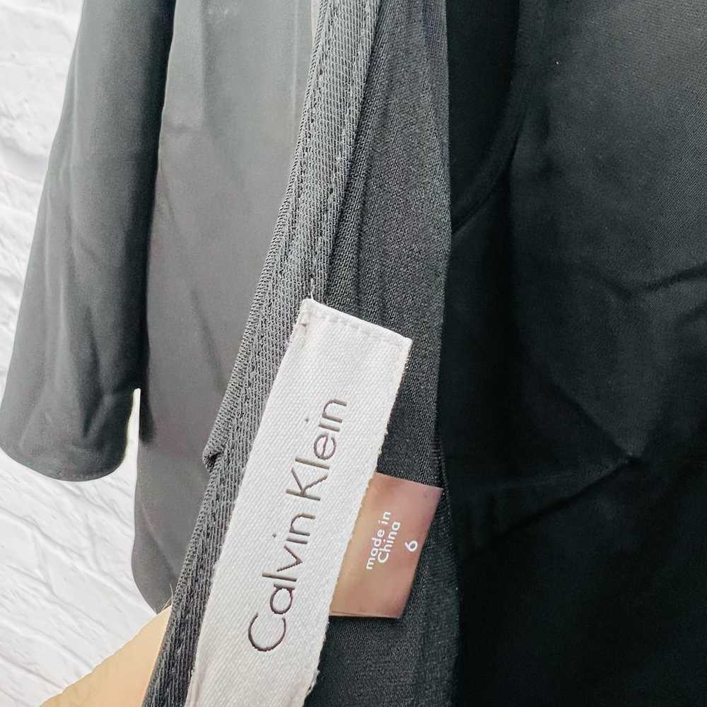 Calvin Klein Black Shift Dress Flutter Sleeve Ope… - image 3