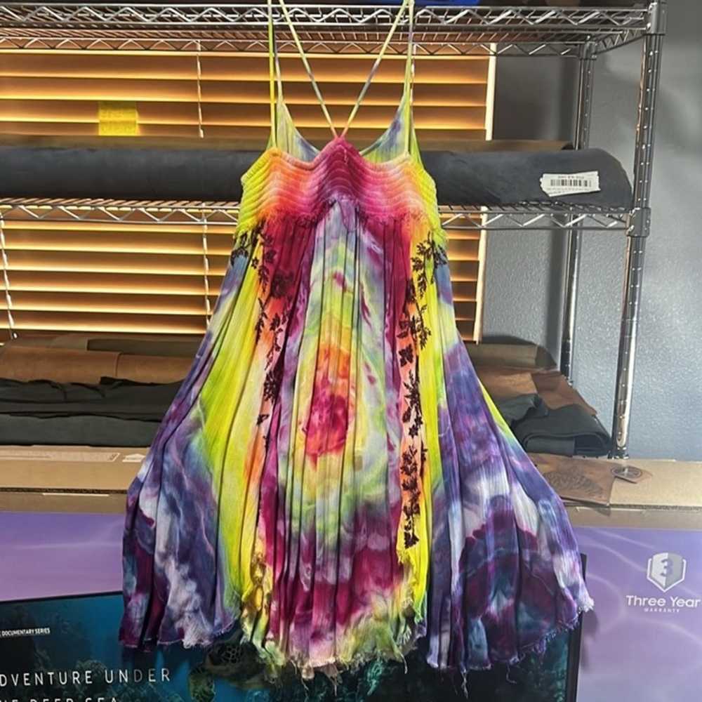 Free People Unique Custom Tie Dye Mini Dress - image 5