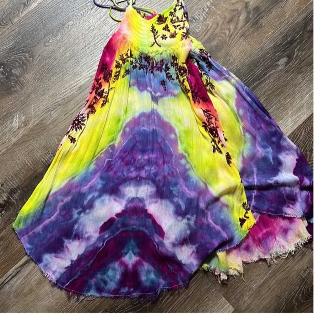 Free People Unique Custom Tie Dye Mini Dress - image 7