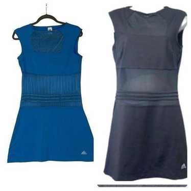 Adidas Blue Mesh Cut Out Sleeveless Tennis Dress … - image 1