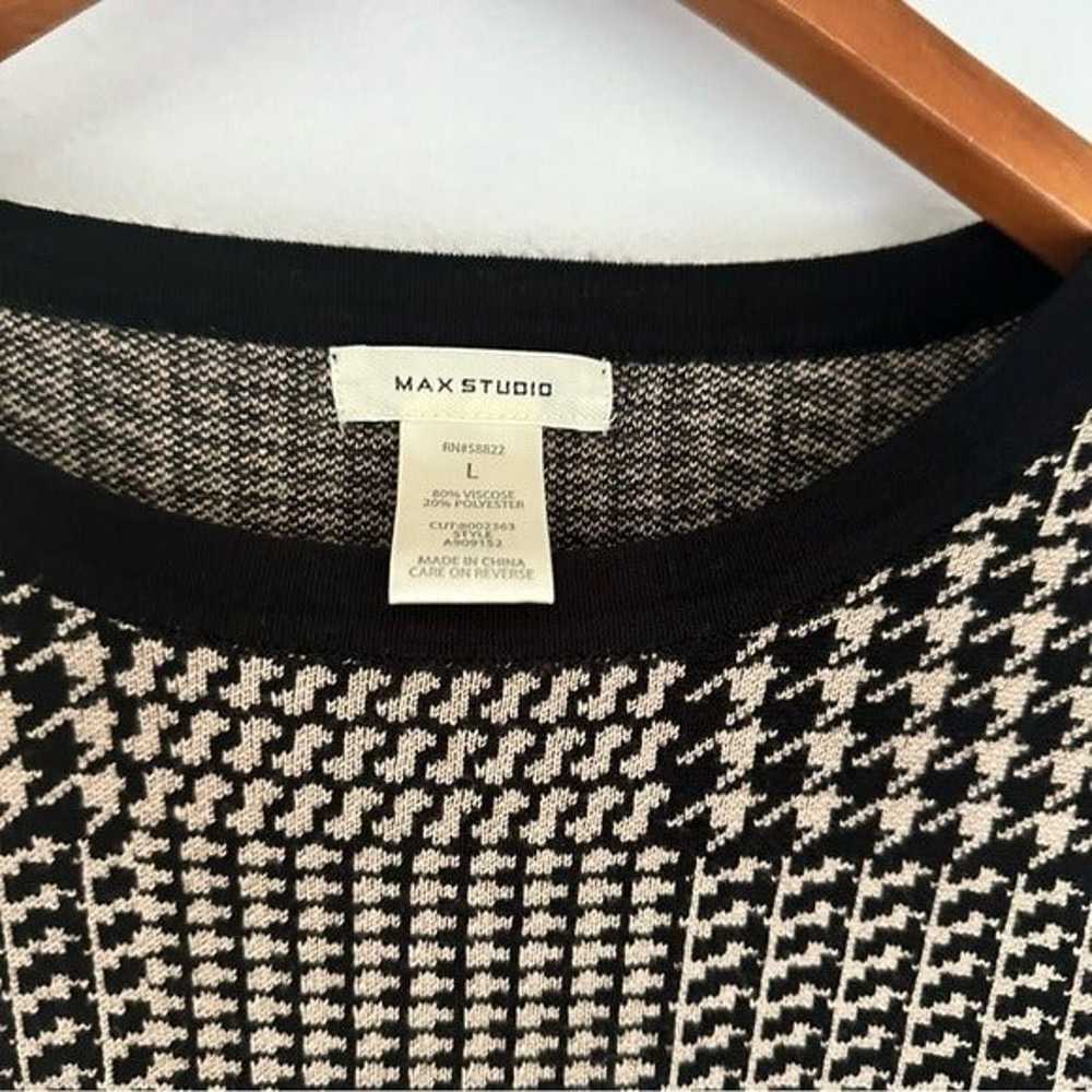 Max Studio Black Tan Houndstooth Sweater A Line D… - image 3