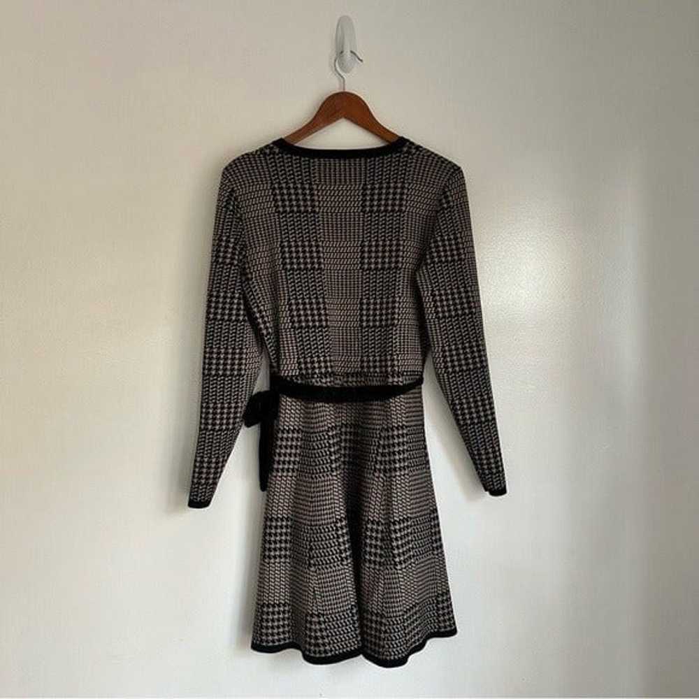 Max Studio Black Tan Houndstooth Sweater A Line D… - image 5
