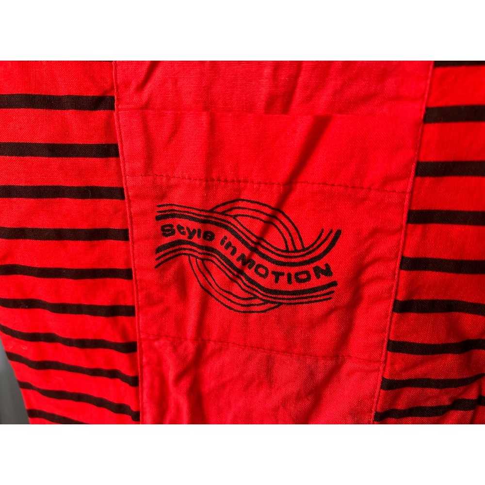 Romper Vintage 1980s red striped pockets - image 2