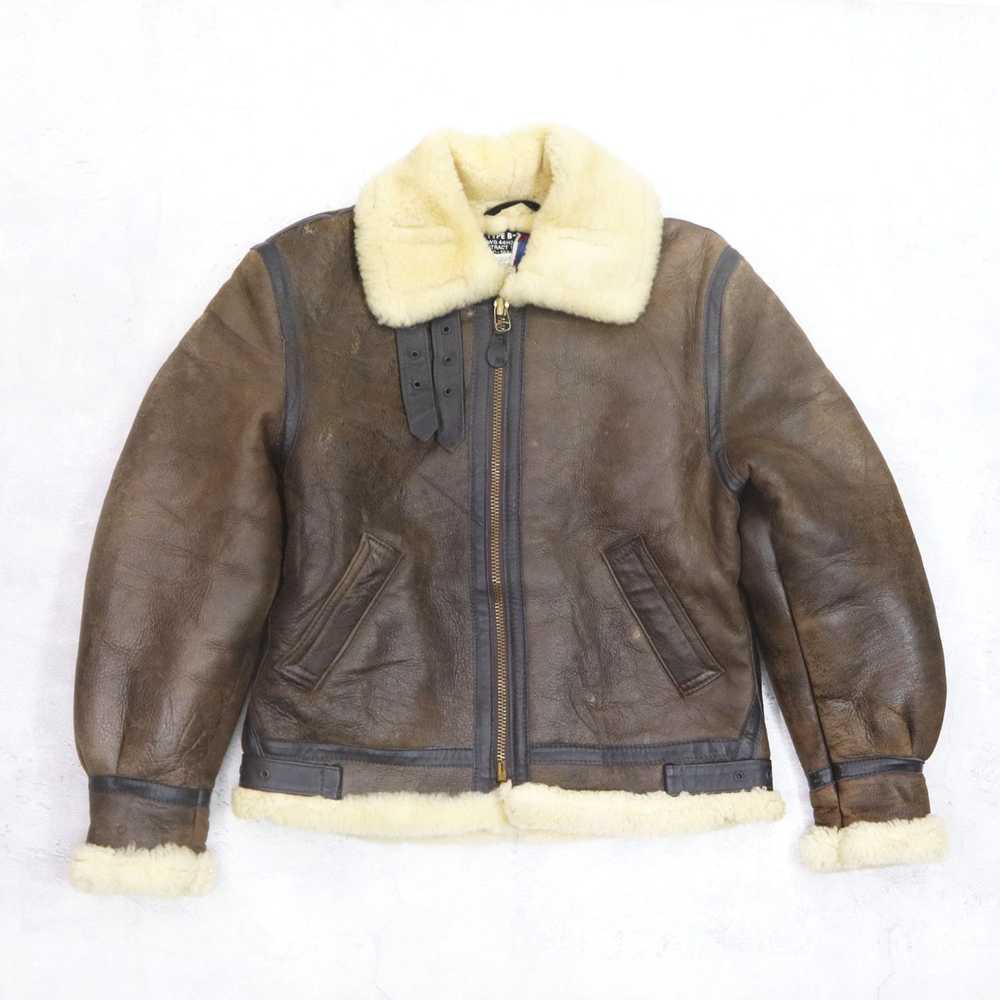 Schott × Sheepskin Coat × Vintage SCHOTT Leatherc… - image 1