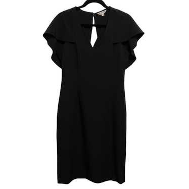 Nanette Lepore Black Sheath Flutter Sleeve Dress … - image 1